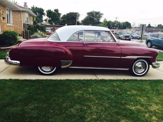 1951 Maroon with White Convertible Hardtop Chevrolet Bel Air/150/210
