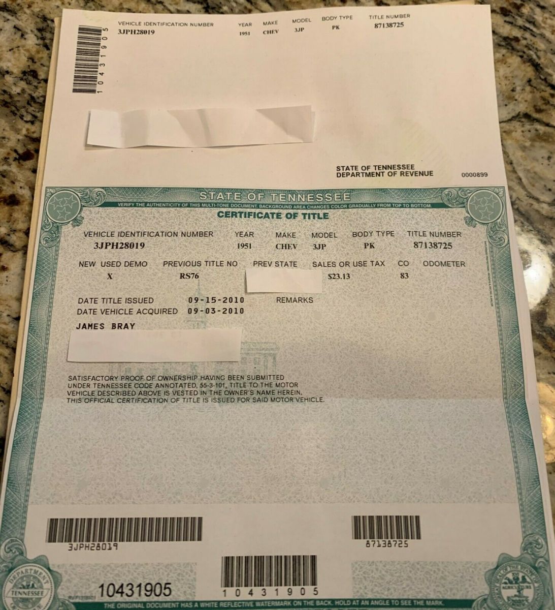 1951 Gray Chevrolet Other Pickups Standard Cab Pickup