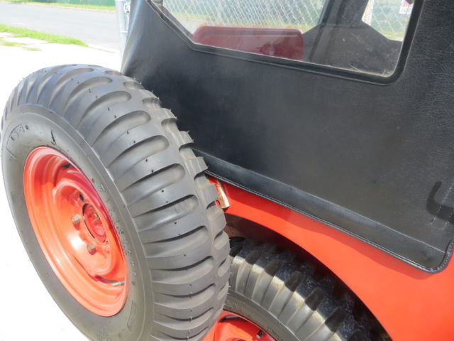 1951 Red Willys jeep with PTO Convertible