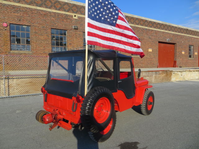 1951 Red Willys jeep with PTO Convertible