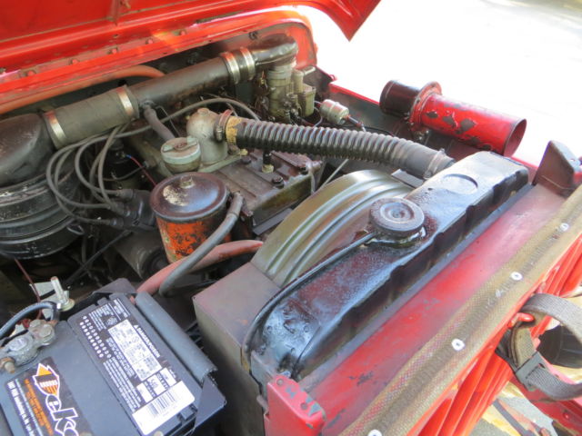 1951 Red Willys jeep with PTO Convertible