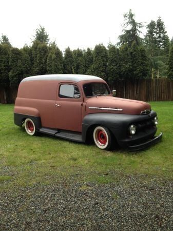 1951 Red and Black primer Ford F-100 panel