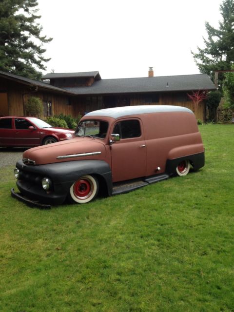 1951 Red and Black primer Ford F-100 panel