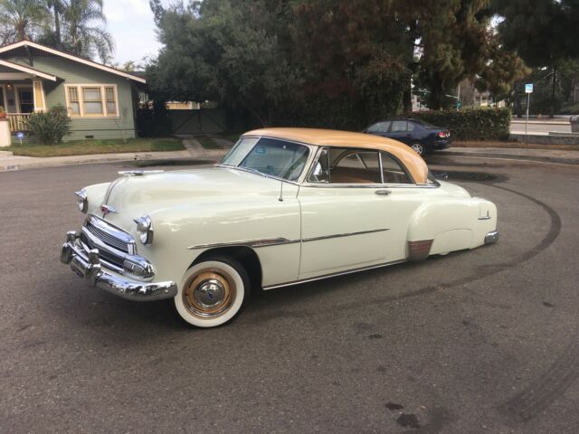 1951 Tan and butterscotch Chevrolet Fleetline Hardtop