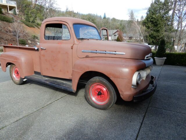 1951 Red Ford F-100 Standard Cab Pickup