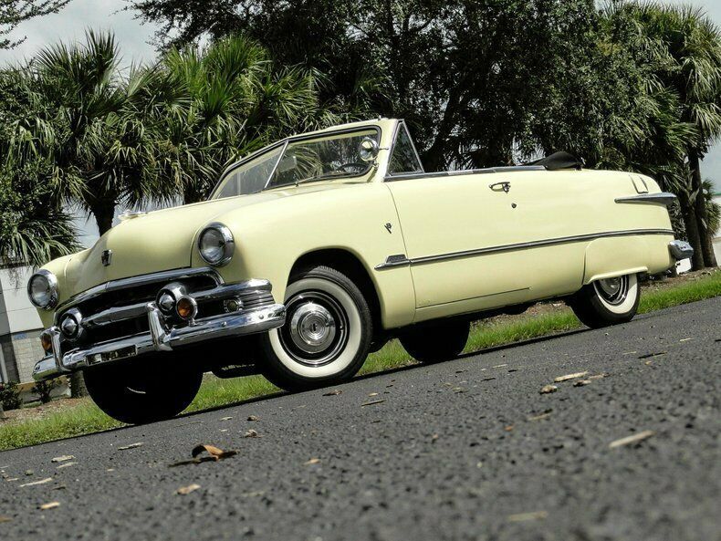 1951 Yellow Ford Deluxe Convertible