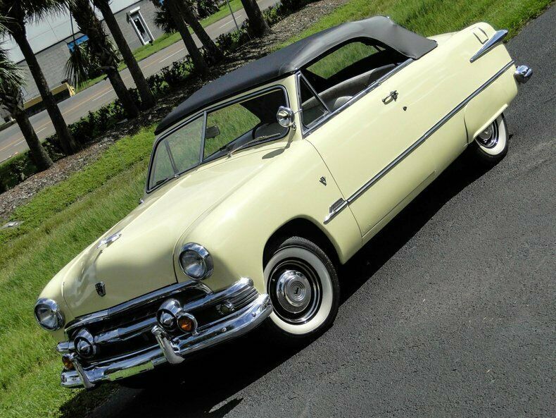 1951 Yellow Ford Deluxe Convertible
