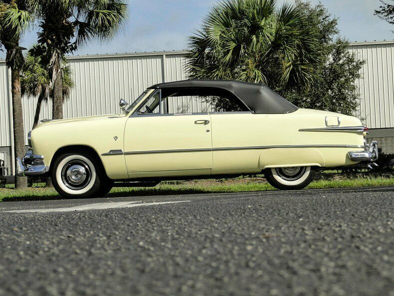 1951 Yellow Ford Deluxe Convertible
