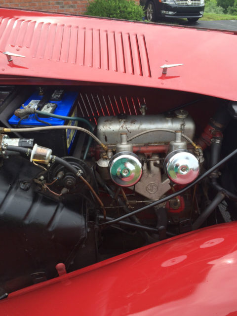 1951 Red MG T-Series Convertible
