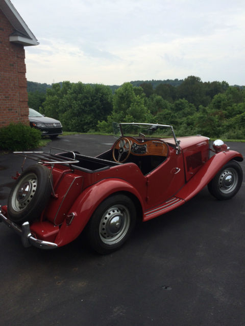 1951 Red MG T-Series Convertible