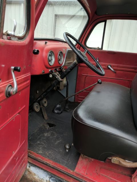 1952 Red Ford F-100 Dump Flat Bed