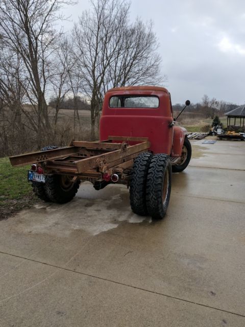 1952 Red Ford F-100 Dump Flat Bed