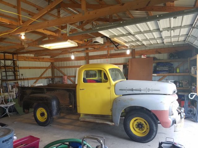 1952 Yellow and primer Ford F-100 Coupe