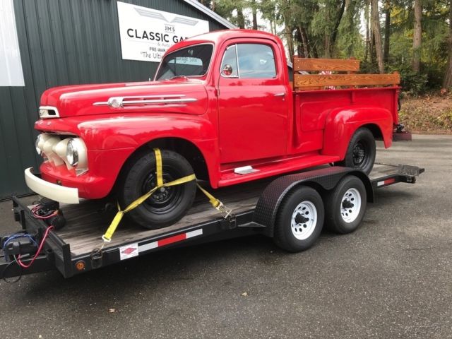 1952 Red Ford F2 Pickup Truck