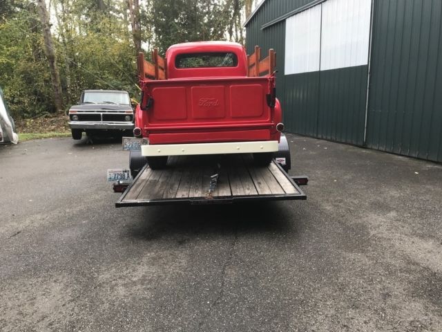 1952 Red Ford F2 Pickup Truck