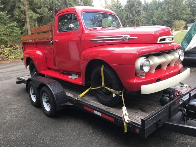 1952 Red Ford F2 Pickup Truck