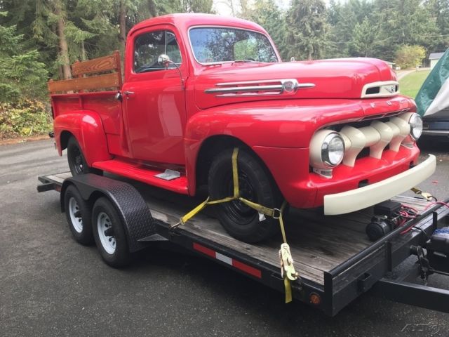 1952 Red Ford F2 Pickup Truck