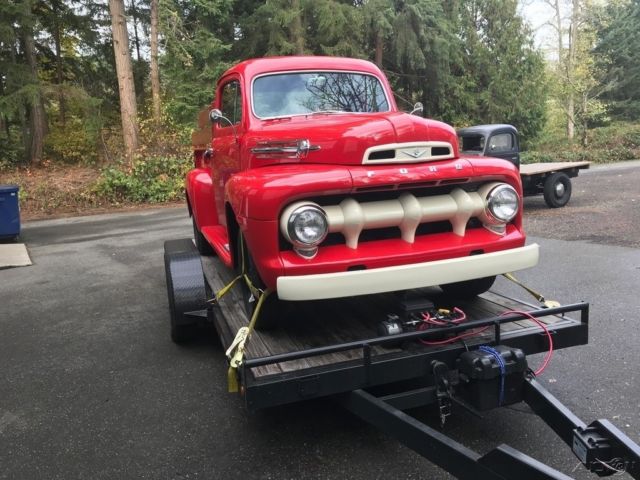 1952 Red Ford F2 Pickup Truck