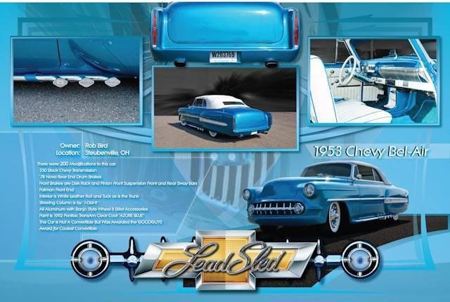 1953 White and Blue Chevrolet Bel Air/150/210 Coupe Simulated Convertibule