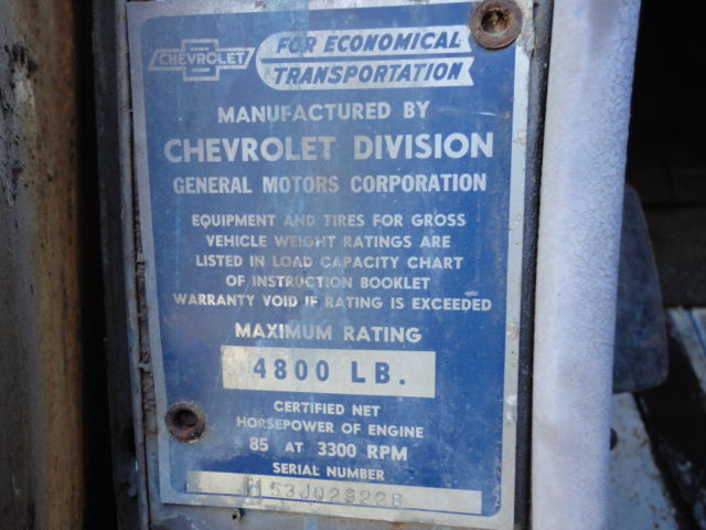 1953 Green Chevrolet Other Pickups Pickup