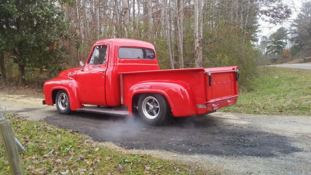 1953 Red Ford F-100 Extended Crew Cab Pickup
