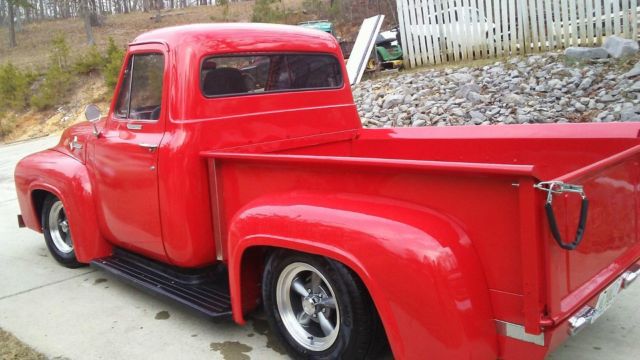 1953 Red Ford F-100 Extended Crew Cab Pickup