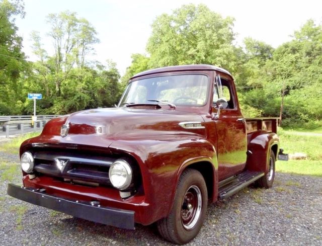 1953 Burgundy Ford F-250 Standard Cab Pickup