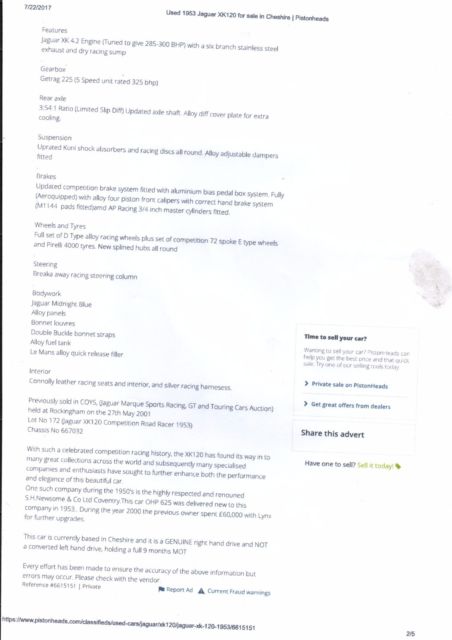 1953 Blue Jaguar XK Convertible