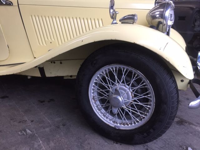 1953 Yellow MG T-Series Convertible