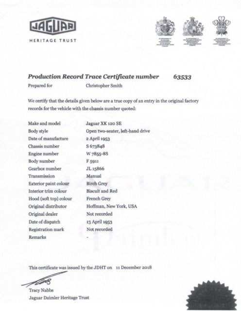 1953 Red Jaguar XK Other