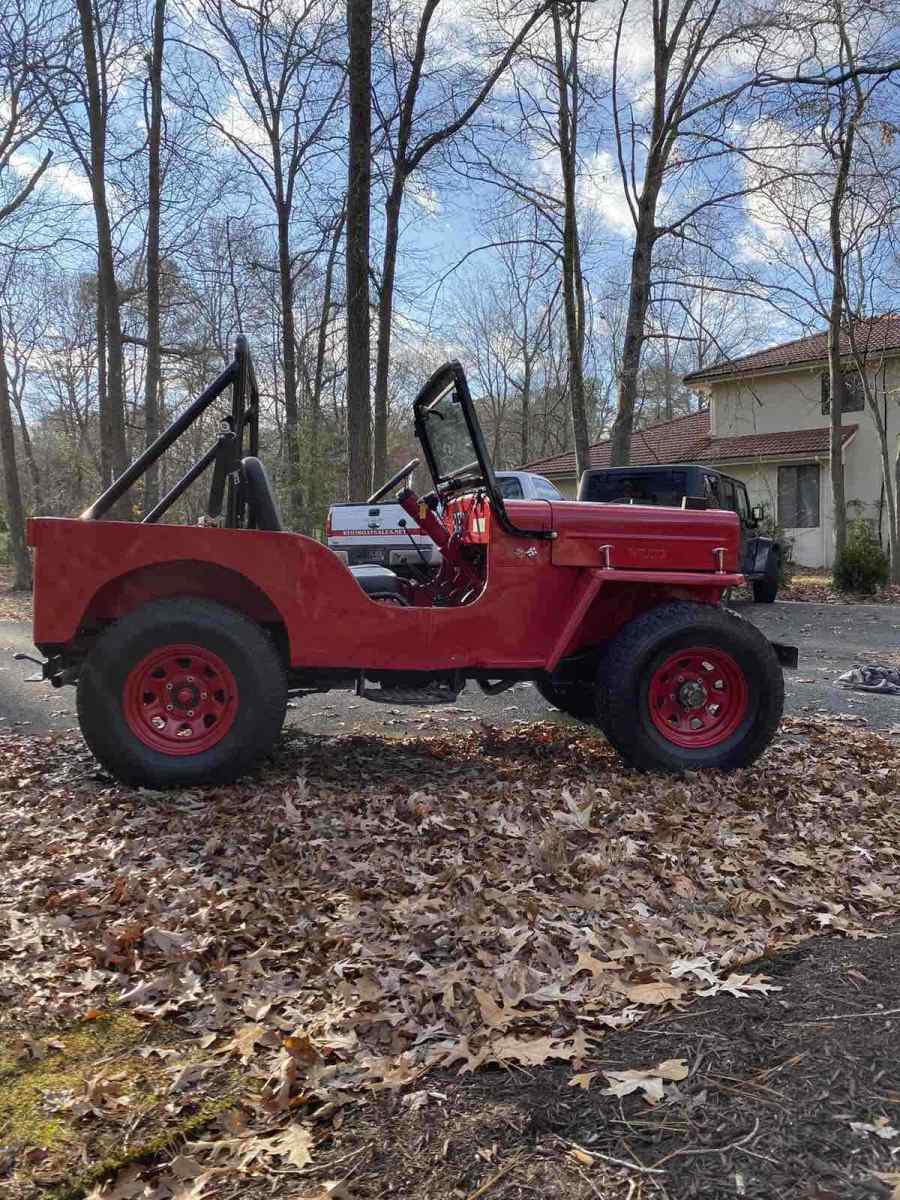 1953 Red Willys CJ-3B SUV