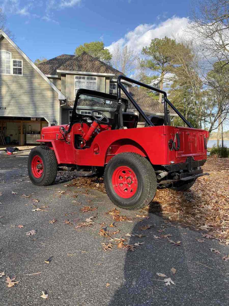 1953 Red Willys CJ-3B SUV