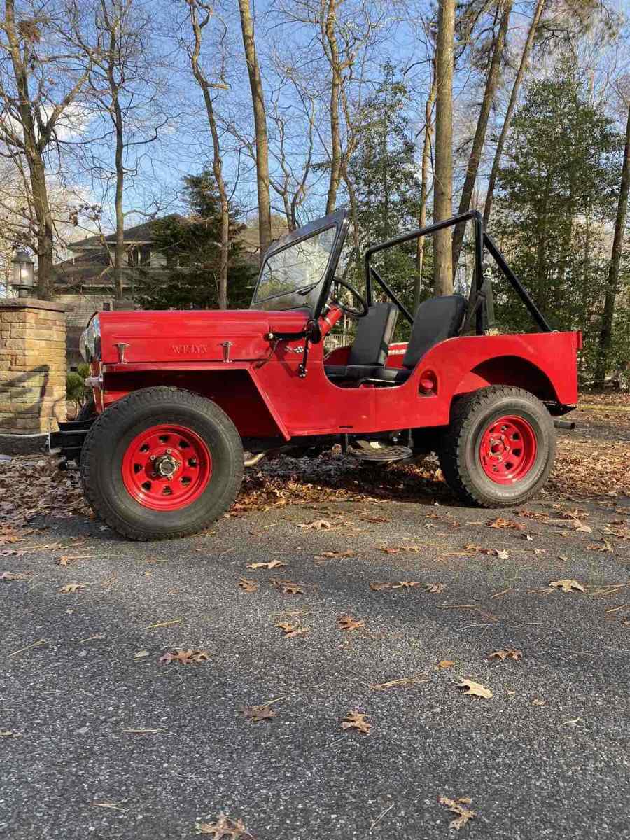1953 Red Willys CJ-3B SUV