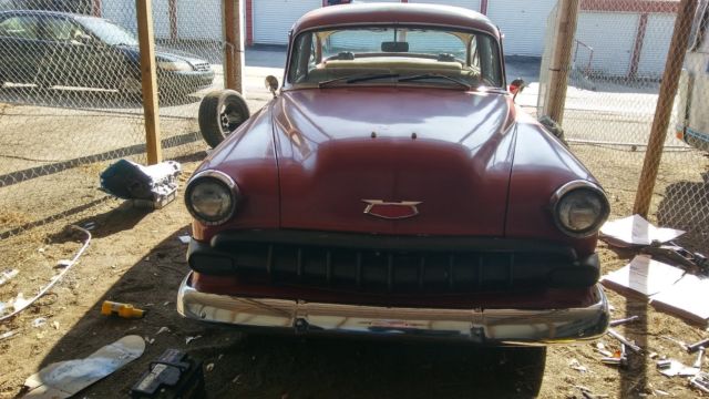 1954 red Chevrolet Bel Air/150/210 2 door post