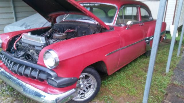 1954 red Chevrolet Bel Air/150/210 2 door post