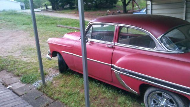 1954 red Chevrolet Bel Air/150/210 2 door post