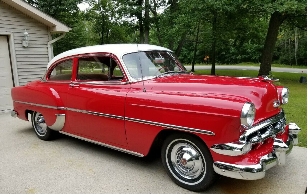 1954 Red/White Chevrolet Bel Air/150/210 Coupe