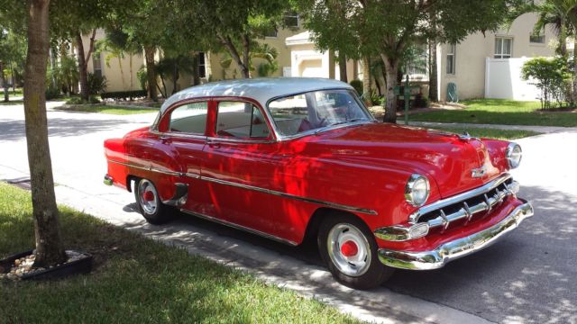 1954 Red Chevrolet Bel Air/150/210 Sedan