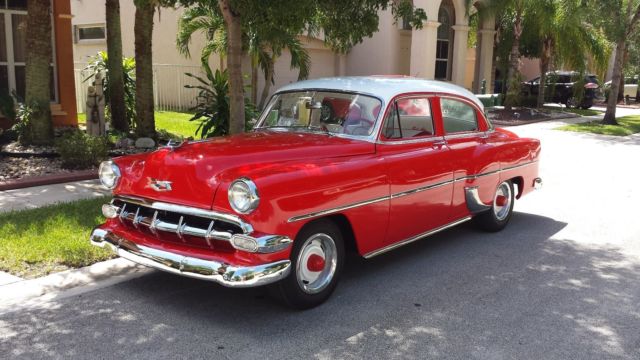1954 Red Chevrolet Bel Air/150/210 Sedan