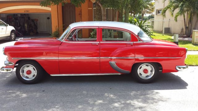1954 Red Chevrolet Bel Air/150/210 Sedan