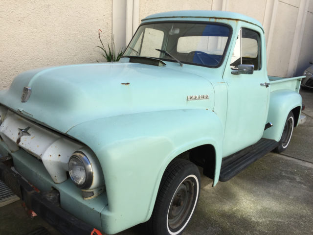 1954 Aqua Ford F-100 Standard Cab Pickup