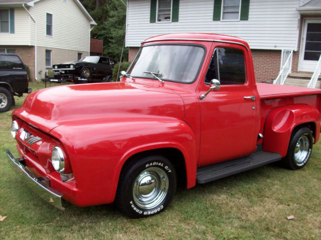 1954 Red Ford F-100 Standard Cab Pickup
