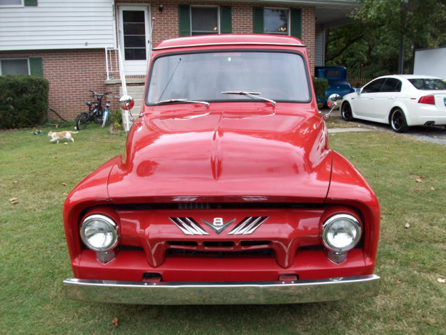 1954 Red Ford F-100 Standard Cab Pickup