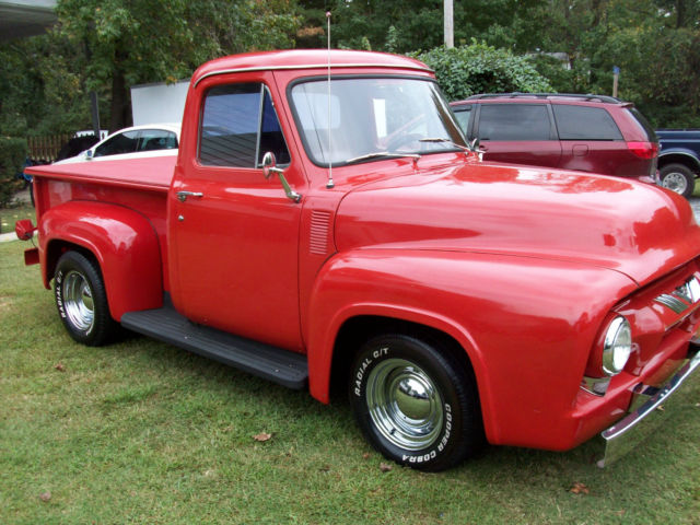 1954 Red Ford F-100 Standard Cab Pickup