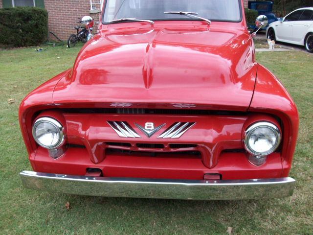 1954 Red Ford F-100 Standard Cab Pickup