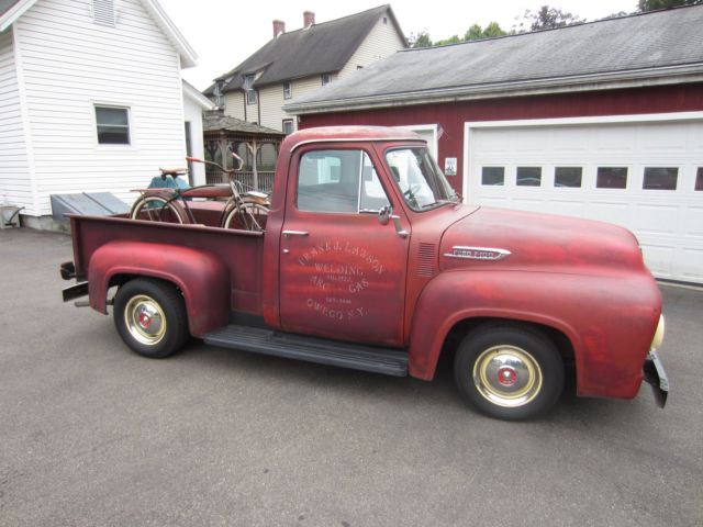 1954 Red Ford F-100 Standard Cab Pickup