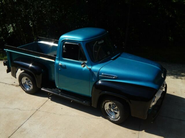 1954 blue black Ford F-100 truck