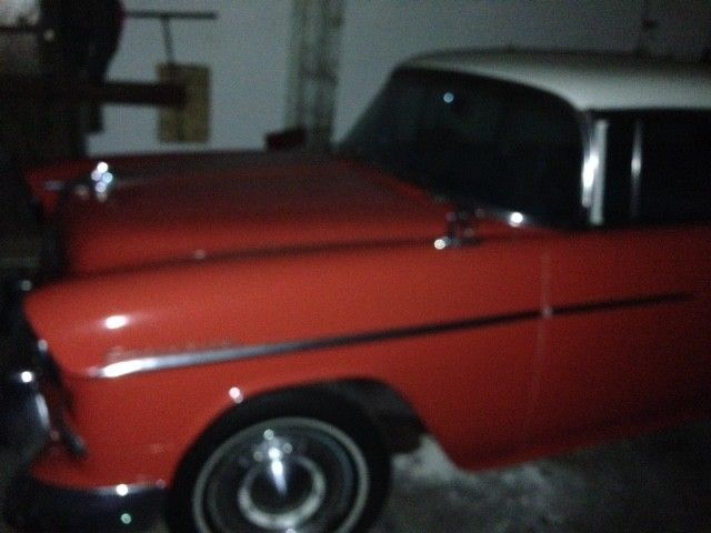 1955 Two-toned redish-orange/white Chevrolet Bel Air/150/210 Coupe