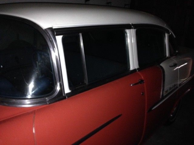 1955 Two-toned redish-orange/white Chevrolet Bel Air/150/210 Coupe