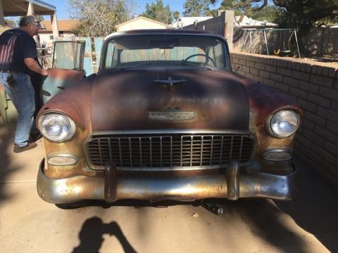 1955 Blue & White Chevrolet Bel Air/150/210 2-door Hardtop